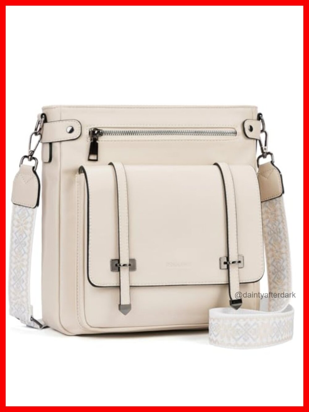 Vegan Leather Crossbody Bag Multi Pocket Purse Shoulder Handbag Travel